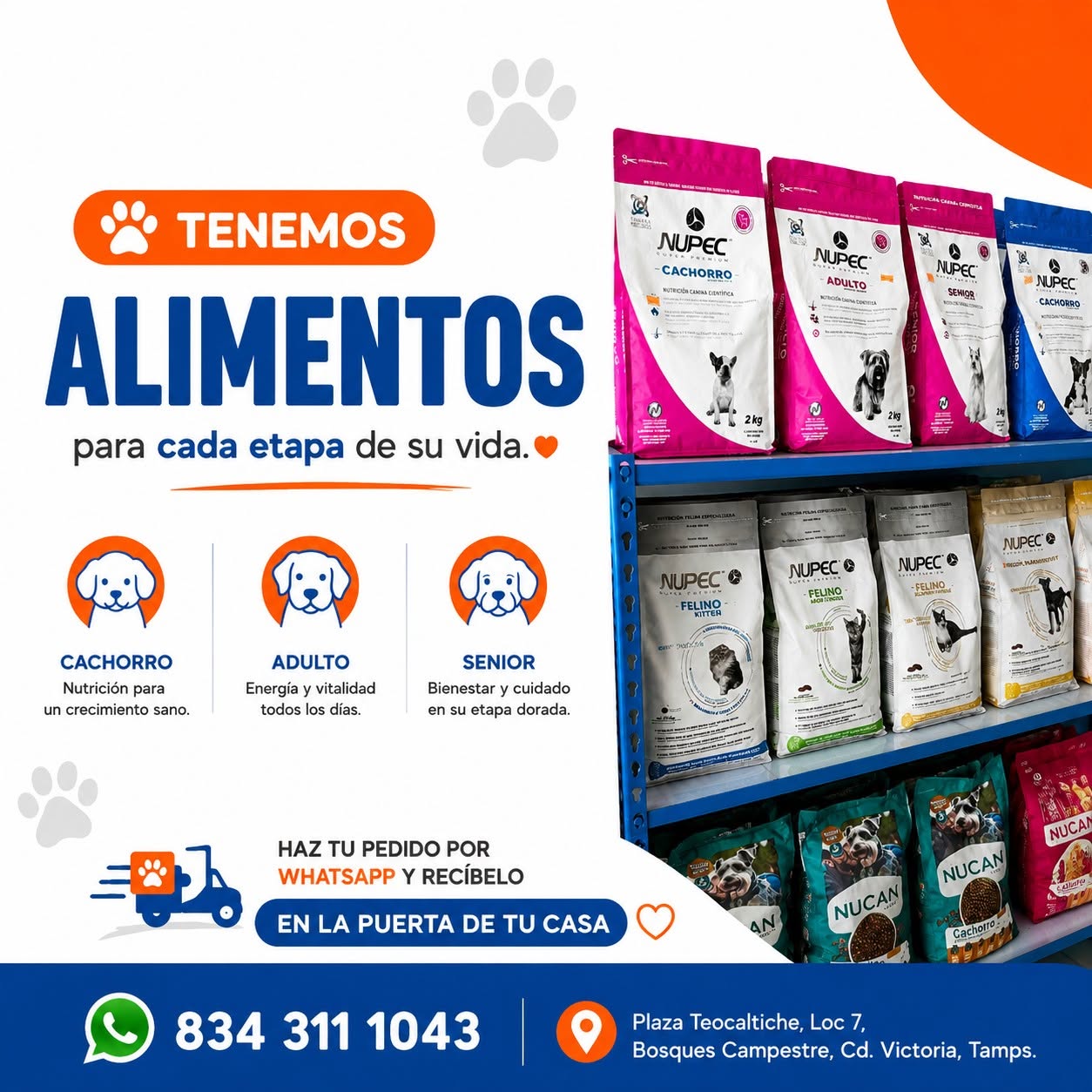 Alimento premium para perros y gatos Nupec y Nucan en Zona Mascotas Ciudad Victoria